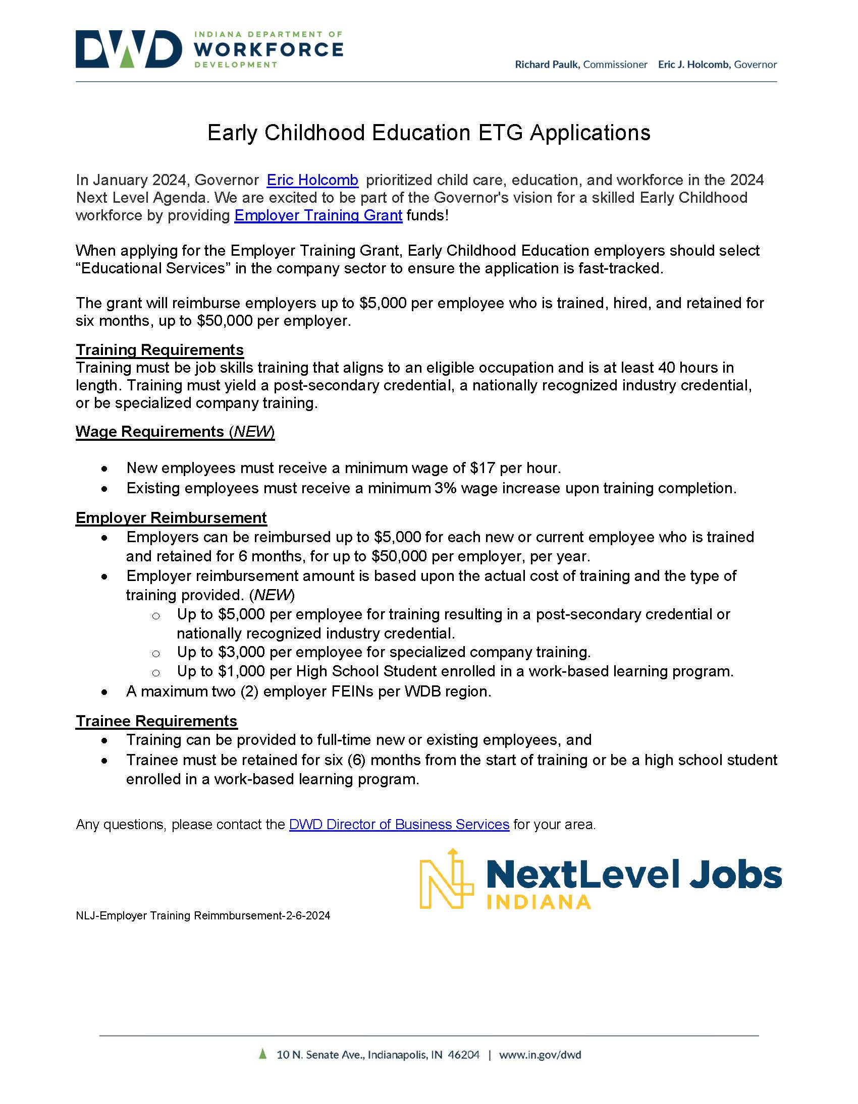 NLJ ETG ECE Fact Sheet